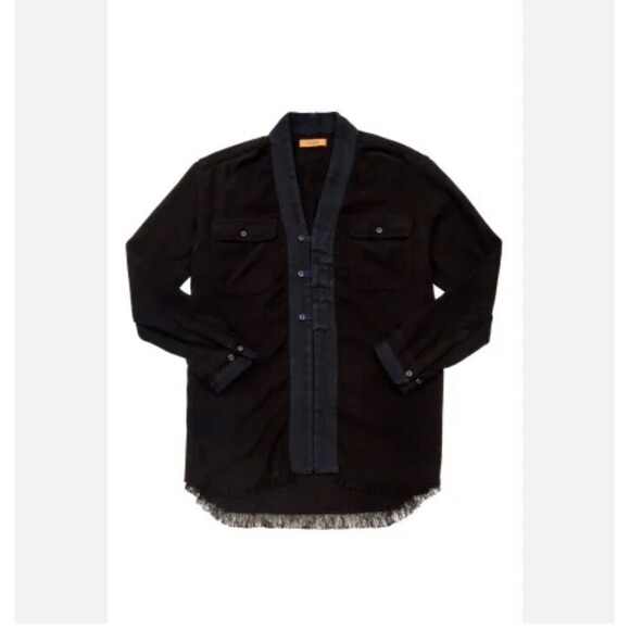 Frame X Ben Gorham Noir Check Shirt Men XL Black Button Up Cotton Long Sleeve H3